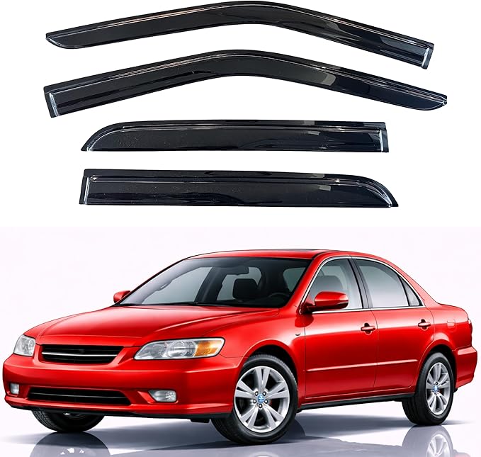 KPY Rain Guards Fit for 1998-2002 Honda Accord, Out-Channel Window Visors Vent Wind Deflectors 4PC, Car Accessories for 98-02 Accord (Sedan Only)
