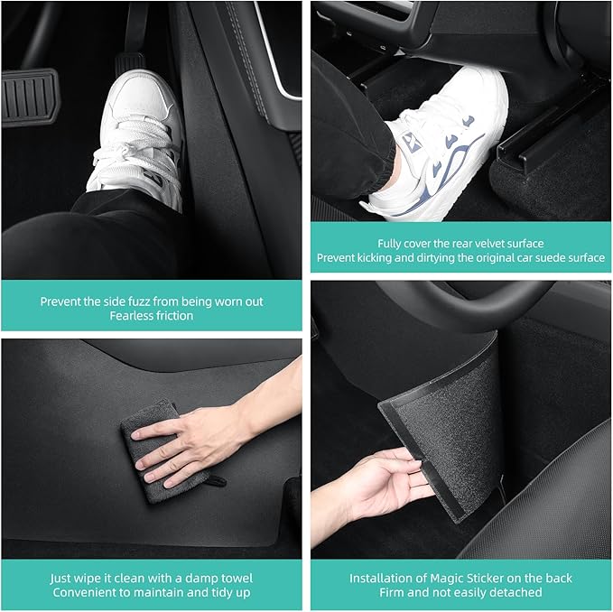 2025 2026 Model Y Juniper Center Console Side Anti-Kick Mats 5PCS TPE Scratch Resistant Protector of Center Console Sides for Model Y Refresh Juniper (Premium/Performance)-NO for (Standard)