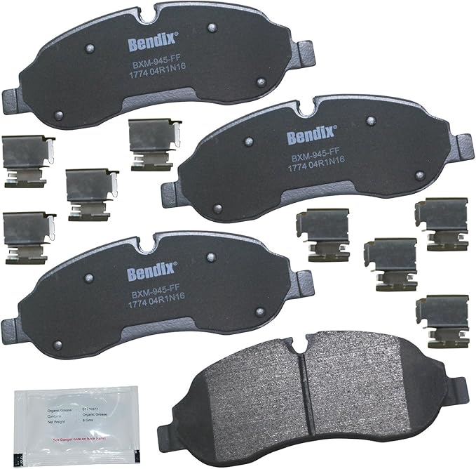 Bendix Priority1 CFM1774 Semi-Metallic Front Brake Pads for Ford Transit 2019-2017, Transit-150 2021-2015, Transit-250 2021-2015, Transit-350 2021-2015, Transit-350 HD 2023-2015