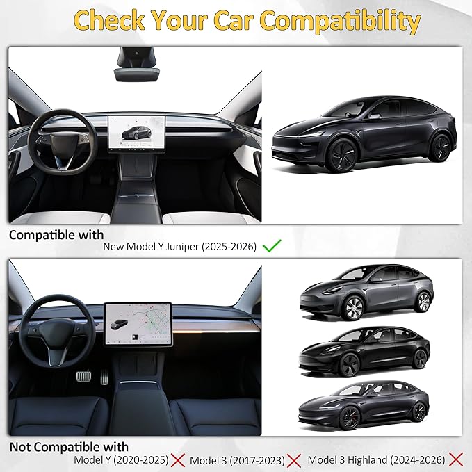 RUTU 8PCS Center Console Organizer for 2025-2026 Tesla Model Y Juniper (Premium & Performance), TPE Armrest Storage with Bottom Mats, Cup Holder, Wireless Charger Mat, Camera Cover