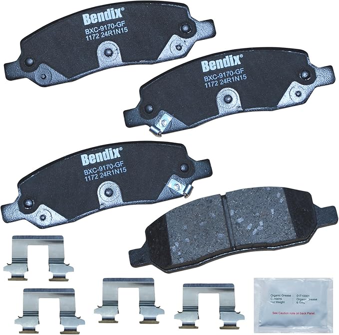 Bendix Priority1 CFC1172 Ceramic Rear Brake Pads for Buick Lucerne 2011-2006, Cadillac DTS 2011-2006