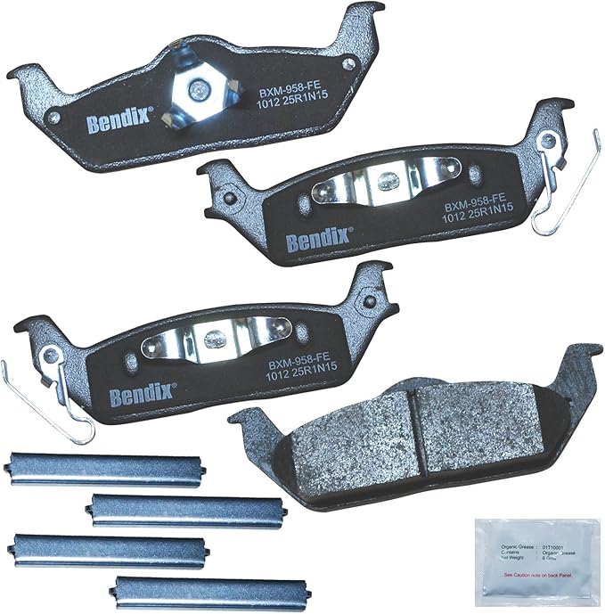 Bendix Priority1 CFM1012 Semi-Metallic Rear Brake Pads for Ford F-150 2011-2004, Lobo 2005-2003, Lobo 2014-2009, Lincoln Mark LT 2008-2006, Mark LT 2011-2010