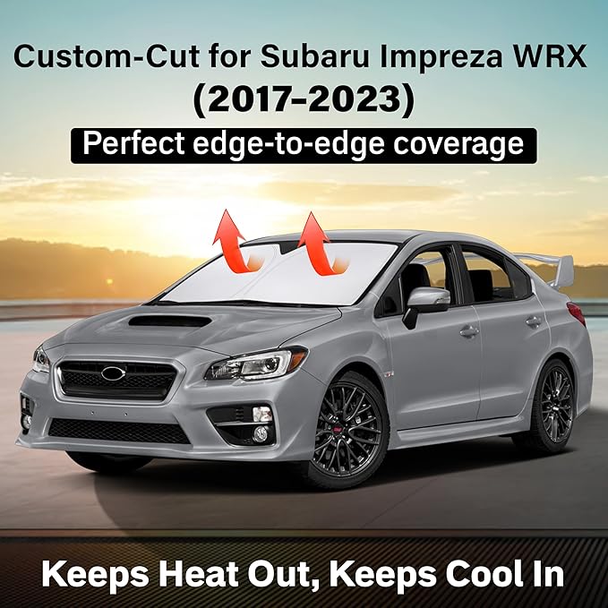 EcoNour Windshield Sunshade for Subaru Impreza WRX 2017-2021 2022 2023, Sun Visor for Front Windshield & Window Sun Shade Cover, UV Heat Blocker & Protector, Car Accessories