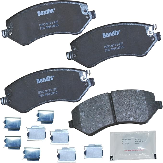 Bendix Priority1 CFC856 Ceramic Front Brake Pads for Chrysler Town & Country 2007-2003, Voyager 2008-2001, Dodge Caravan 2007-2001, Grand Caravan 2005-2001, Jeep Liberty 2007-2002