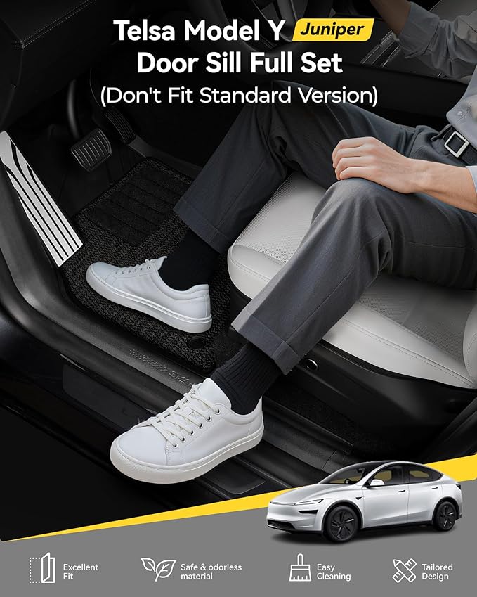 3W Tesla Model Y Juniper Door Sill Protector 2025 2026 Front & Rear, Rear Bumper, Trunk Sill Protector, Door Entry Guard, Anti-dust Cover, Edge Guards, Accessories(Not for Standard)