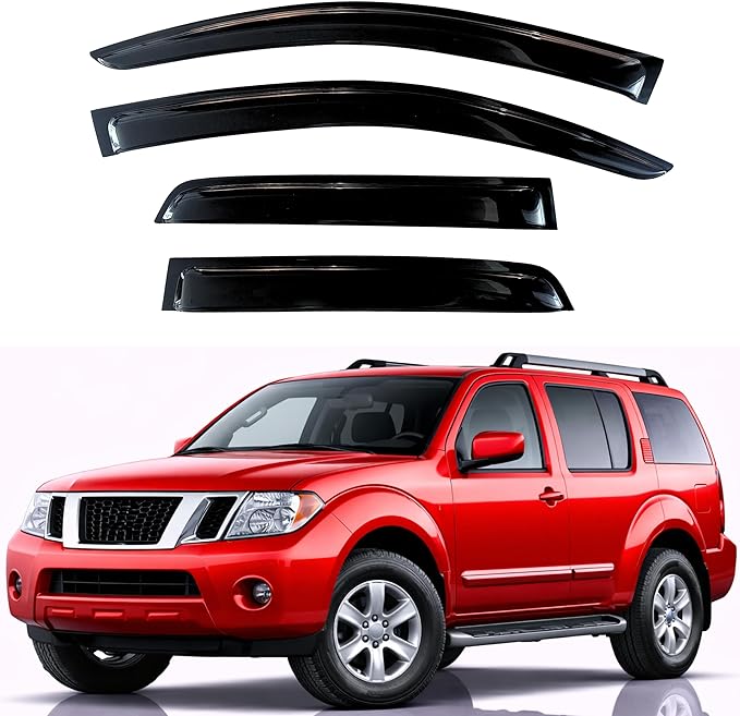 KPY Rain Guards Fit for 2005-2012 Nissan Pathfinder, Out-Channel Window Visors Vent Wind Deflectors 4PC, Car Accessories for 05-12 Pathfinder