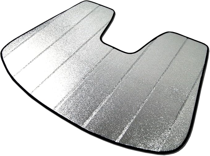 Front Car Windshield Sun Shade Compatible with 2013-2020 BMW i3 | Custom Fit Visor Accordion Fold Style Sun Protector | Silver & Grey 1-pc Set | SS-028