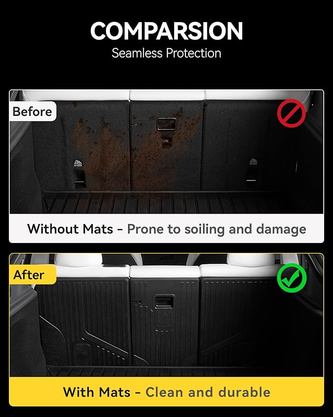 3W Tesla Model Y Juniper Seat Back Protector, Backseat Cover, TPE All Weather, Custom Fit 2025 2026 Tesla Model Y Juniper Accessories, Vigormold™