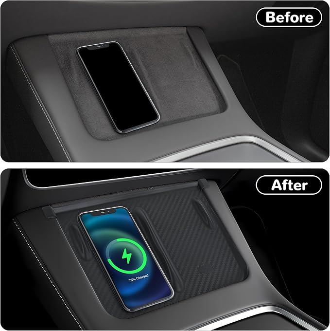 Center Console Cover 3Pcs Designed for Tesla Model 3/Y 2021-2025(Not for Model 3 Highland/Model Y Juniper),Center Console Accessories for Model 3/Y Interior Black