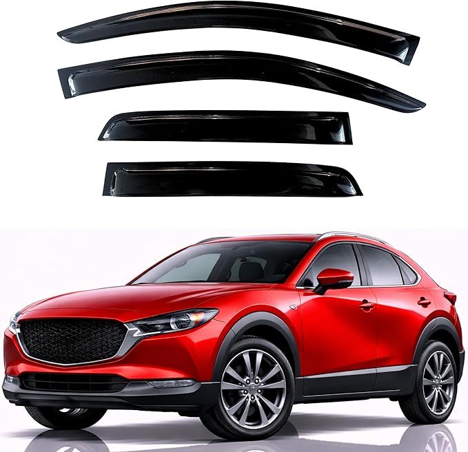 KPY Rain Guards Fit for 2020-2026 Mazda CX-30, Out-Channel Window Visors Vent Wind Deflectors 4PC, Car Accessories for 20-26 Mazda CX30