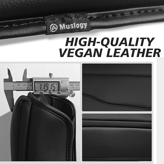Muslogy Center Console Armrest Cover Fit for Chevy Silverado GMC Sierra 2019-2026, GMC Yukon & Chevy Tahoe & Suburban 2021-2026 Accessories, Armrest Pad Console Lid Cushion Vegan Leather 1-Inch Thick