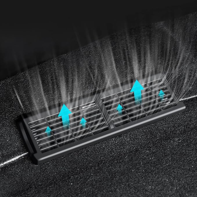 for Tesla Model Y Under Seat Air Vent Cover, Backseat Air Conditioning Outlet Vent Deflector Grille Protector Snap-in Installation Intake Grid Model Y Accessories 2020-2025 (2pcs)