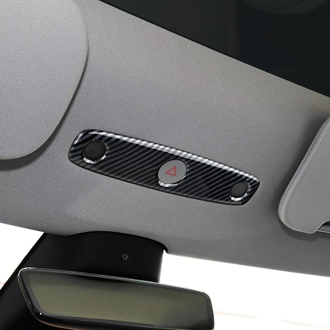 Car Reading Light Cover Decal Carbon Color ABS Trim Sticker for Tesla Model 3 Highland 2024 2025 2026 Model Y Juniper 2025 2026 Accessories