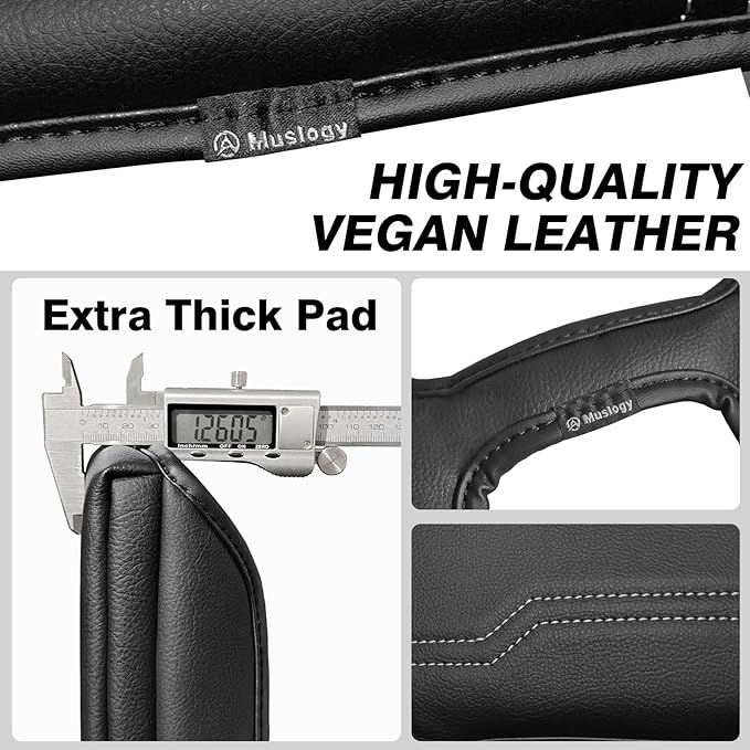 Muslogy Center Console Armrest Cover Fit for Chevy Silverado & GMC Sierra 1500 2500 3500 2014-2018 Accessories, Comfort Armrest Pad Console Lid Cushion Vegan Leather 1-Inch Extra Thick(Bucket Seat)