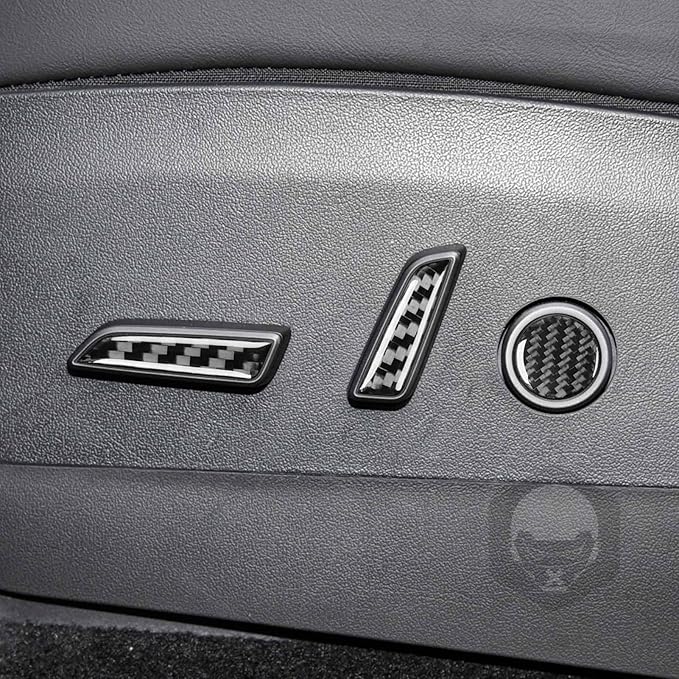 Carbon Fiber Sticker Car Manual Seat Adjustment Button Panel Car Interior Trim Compatible with Tesla Model 3 2024 2025 Accessories Decorative Sticker