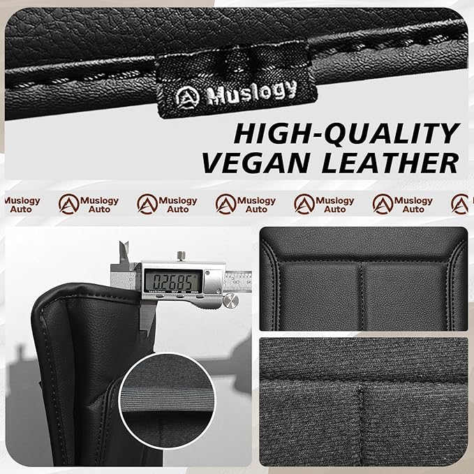 Muslogy Center Console Armrest Cover Fit for Ford F-150 F150 2009-2014 Accessories, Comfort Armrest Pad Console Lid Cushion Vegan Leather Regular Thick(Bucket Seat ONLY)