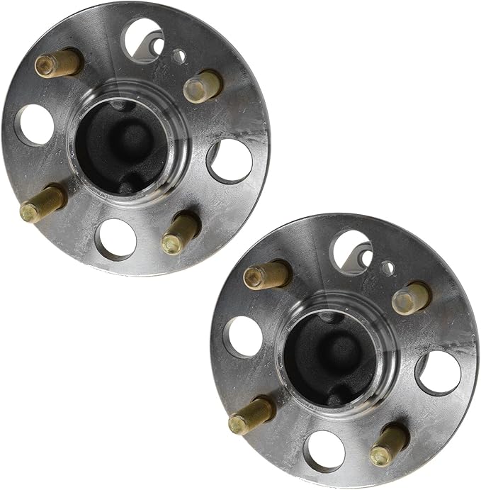 TRQ 2 Piece Rear Wheel Bearing & Hub Assembly Set Compatible with 2006-2011 Hyundai Accent Kia Rio Rio5