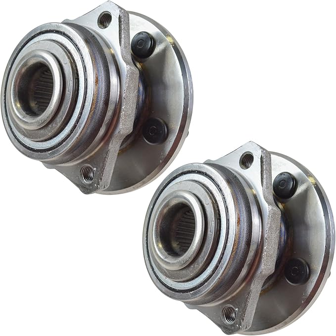 TRQ 2 Piece Front Wheel Bearing & Hub Assembly Set Compatible with 2002-2005 Jeep Liberty