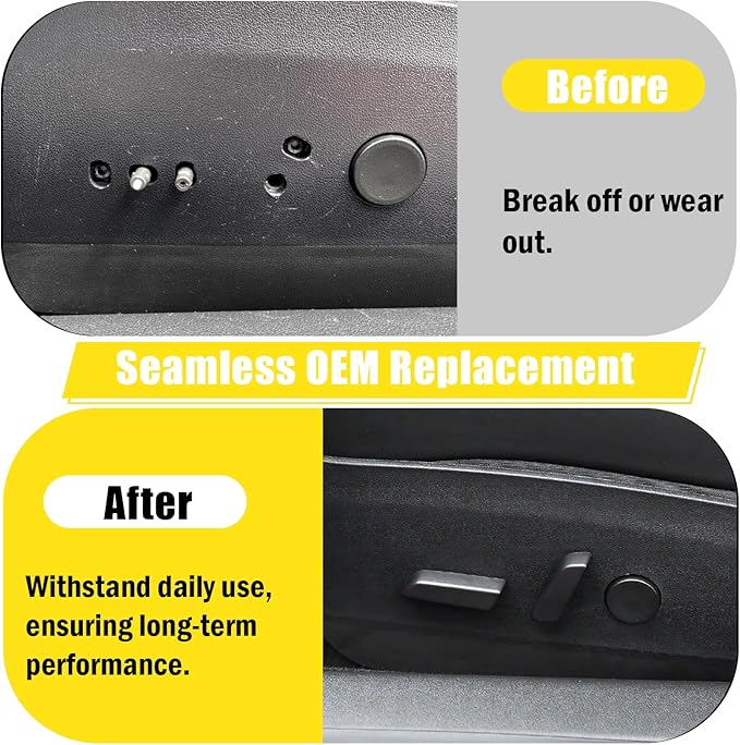 Compatible with Tesla Power Seat Control Switch with Button Cover Model 3 Model Y 2017-2020, Front Left Driver Side Seat Controller Backrest Cushion Adjuster Switch for Tesla Accessories