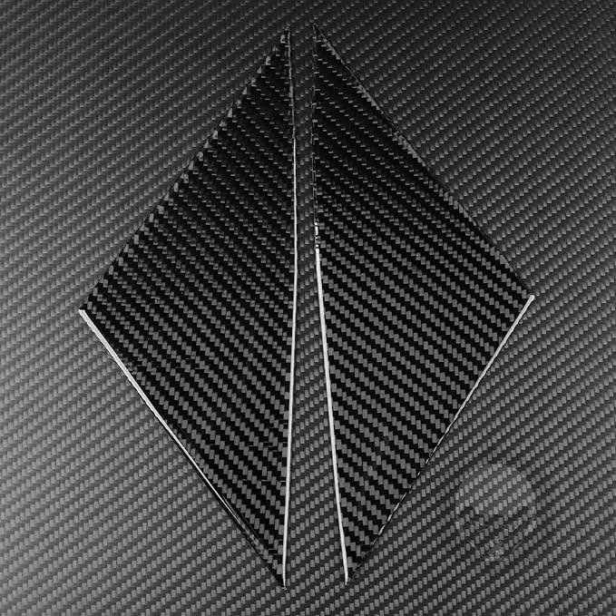 Carbon Fiber Sticker Front Door Triangle Window Pillar Cover Car Exterior Trim Compatible with Tesla Model 3 2024 Accessories Decorative Sticker Anti-Kick Film Overlay Decal Cover