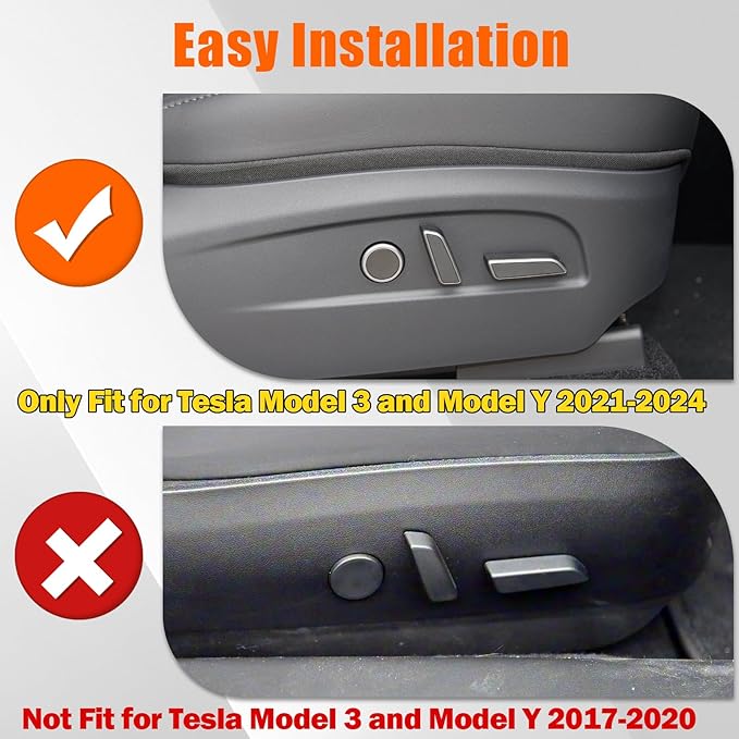 Compatible with Tesla Power Seat Control Switch with Button Cover Model 3 Model Y 2021-2024, Front Right Passenger Side Seat Controller Backrest Cushion Adjuster Switch for Tesla Accessories