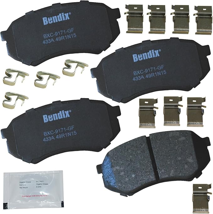 Bendix Priority1 CFC433A Disc Brake Pad Set Ceramic for Mitsubishi Fuso FE 1995-1990, FE-HD 1999-1996, FE-HD 2002, Toyota Tacoma 2004-1995
