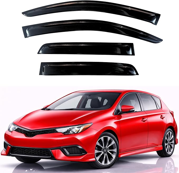KPY Rain Guards Fit for 2017-2018 Toyota Corolla iM, Out-Channel Window Visors Vent Wind Deflectors 4PC, Car Accessories for 17-18 Corolla iM (iM Model Only)