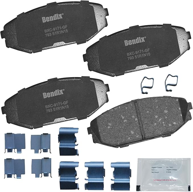 Bendix Priority1 CFC793 Ceramic Front Brake Pads for Acura MDX 2002-2001, Honda Odyssey 2004-1999