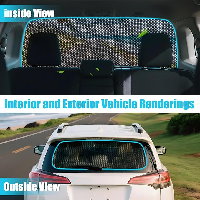 ZATOOTO Rear Window Sun Shade for Toyota 4Runner 2017-2024, Visible Back Windshield Shades for Safety Driving UV Rays Protection Reduce Heat Mesh Window Shade for Baby in Car