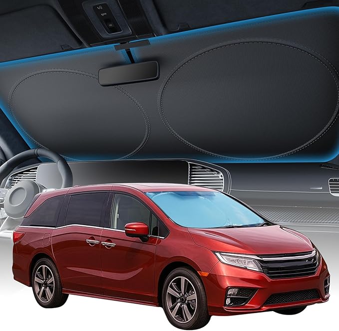 2025 Upgraded Zanch Car Front Windshield Sun Shade - Ultimate UV Protection & Heat Reduction|Innovative No Light Leakage Technology|Foldable Design for Van,Truck 2XLarge(75'' x 37'')