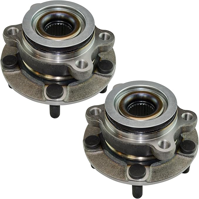 TRQ Front Left and Right Wheel Bearing and Hub Assembly Set 2 Piece Compatible with 2011-2017 Nissan Juke 2011-2012 Leaf