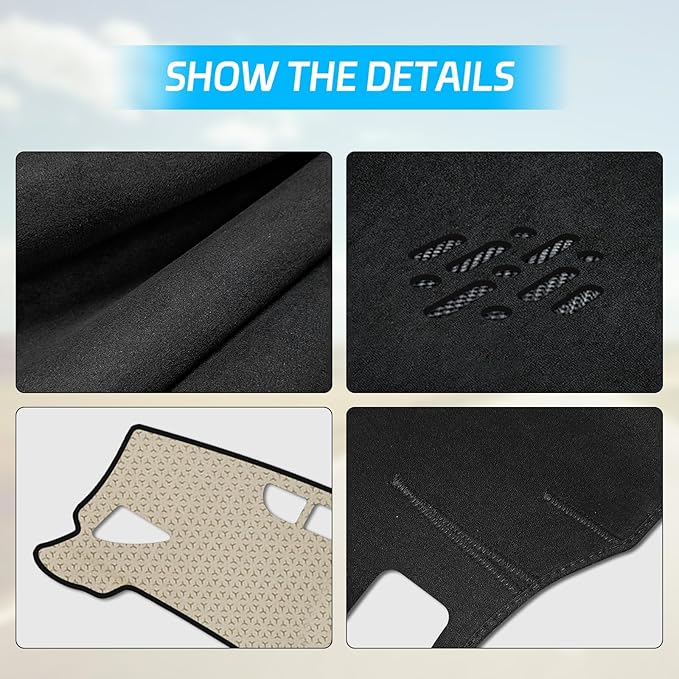 MASHA Dashboard Cover for Toyota Tacoma 2024 2025 2026, Flannel Dashboard Mat Non-Slip Center Console Decorative Interior Auto Accessories (Without HUD)