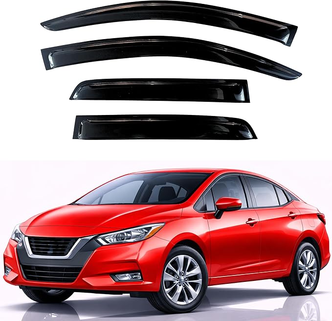 KPY Rain Guards Fit for 2020-2025 Nissan Versa Sedan, Out-Channel Window Visors Vent Wind Deflectors 4PC, Car Accessories for 20-25 Versa Sedan