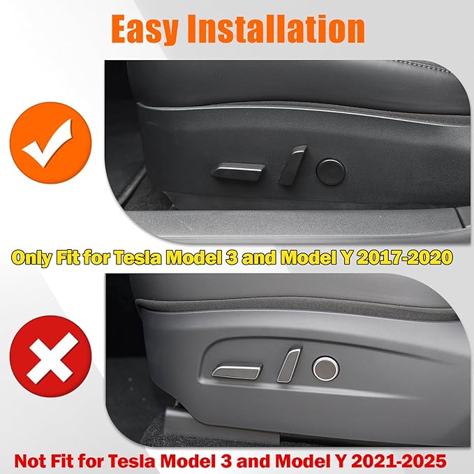 Compatible with Tesla Power Seat Control Switch with Button Cover Model 3 Model Y 2017-2020, Front Left Driver Side Seat Controller Backrest Cushion Adjuster Switch for Tesla Accessories