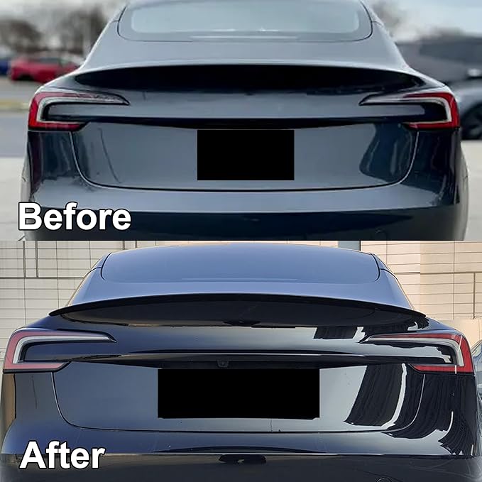 for 2017-2023 Tesla Model 3 Rear Spoiler Model 3 Accessories Rear Trunk Lip Wing (Gloss Black)