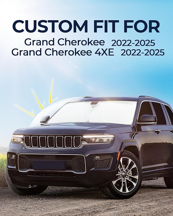 for Jeep Grand Cherokee 2022-2025 (NOT for Grand Cherokee L) Car Window Shades, 8pcs Privacy Sun Shade Set for Front Windshield Side and Rear Windows, Full Window Covers Keeps Vehicle Cool