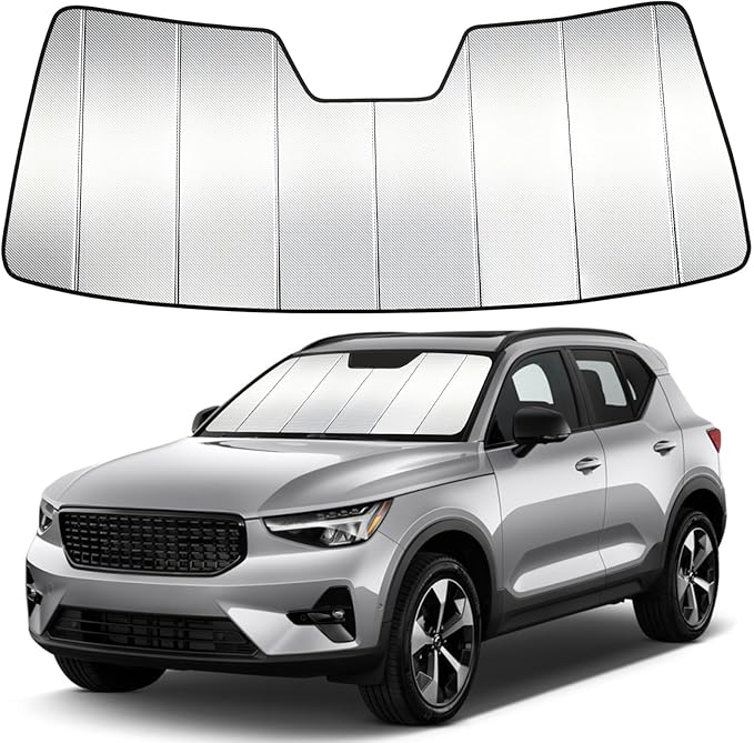 Windshield Sun Shade Custom Fit for Volvo XC40 2019-2026, Accordion Folding Thick Window Sunshade Block Heat 99% UV Rays Sun Visor Keep Cooler Car Accessories