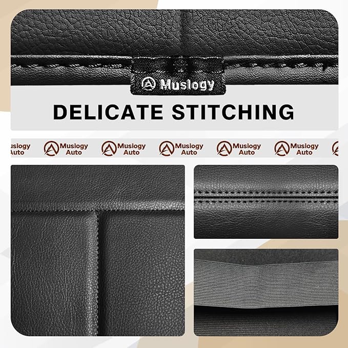 Muslogy Center Console Armrest Cover Fit for Ford F250 F350 F450 2011-2016 Super Duty Accessories, Comfort Armrest Pad Console Lid Cushion Vegan Leather Regular Thick(Bucket Seat ONLY)