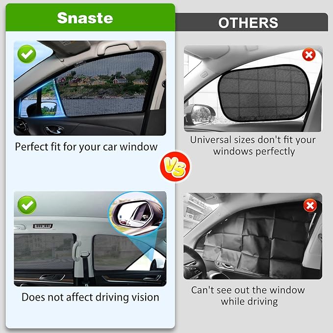 Car Side Window Sun Shades Fit for Tesla Model 3 Huan 2024-2026,Breathable Mesh Car Curtains Protection Heat and UV & Privacy for Baby Sleeping Camping,2Pcs-Front Window