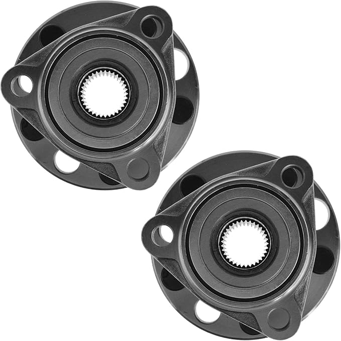 TRQ Front Left and Right Wheel Bearing and Hub Assembly Set 2 Piece Compatible with 1984-2005 Chevrolet Cavalier 1987-1996 Beretta 1987-1996 Corsica 1985-1998 Pontiac Grand Am 1995-2005 Sunfire
