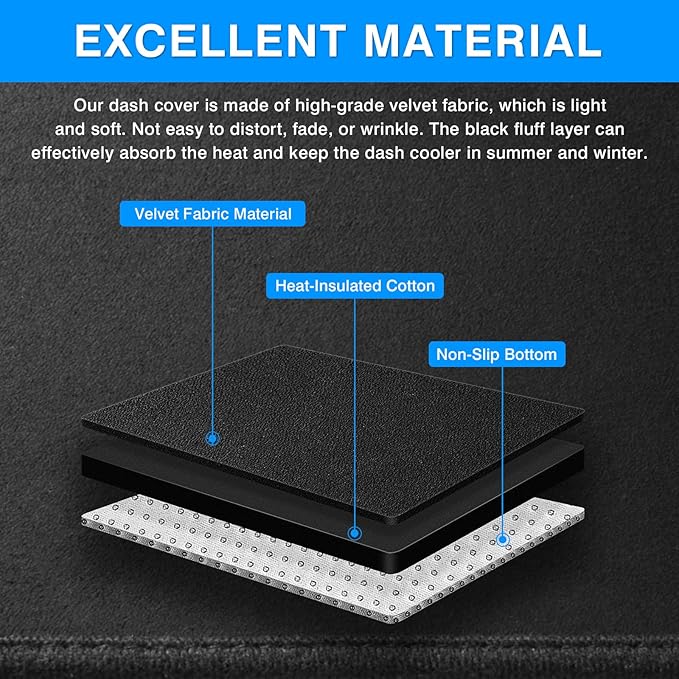 Autorder Dashboard Cover Mat for 2023-2025 2026 Nissan Ariya Accessories Dash Cover Upgrade Velvet Dash Mat Sunshade Glare UV Rays Protector(with HUD)