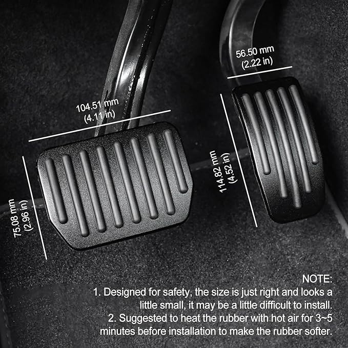 Black Foot Pedal Pads Set for Tesla Model 3 Model Y 2016-2026, Non-Slip Pedal Covers Accessories, Aluminum Accelerator/Brake Foot Pedal Pad for Model Y(Juniper) Model 3(Highland)