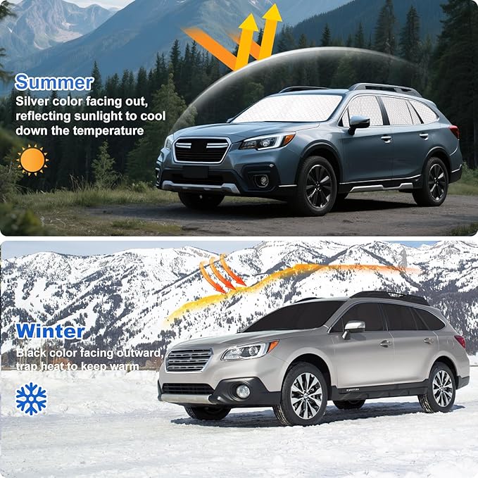 XCBYT 2021–2024 Outback Window Covers | 6-Layer Full Coverage Window Shade 99% Blackout Insulated Sun & UV Protection | Custom Fit Privacy Covers for Camping, Sleeping & Car Living (8 PCS)