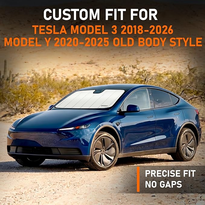 2018-2025 Model3 2020-2025 ModelY Windshield Sun Shade for Tesla Model 3 2018-2025, Model Y 2020-2025 Old Body Style Automotive Car Front Window Sunscreen Sunshade
