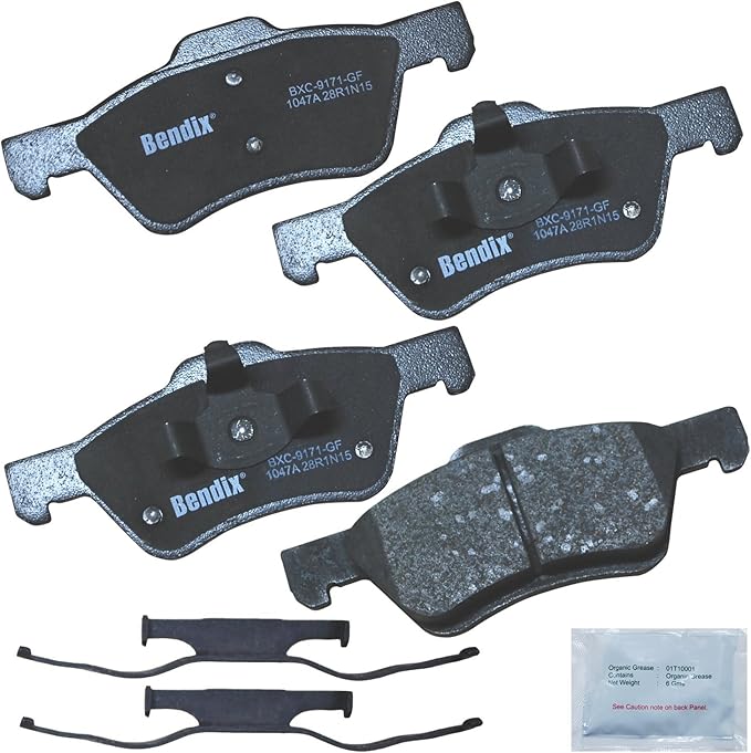Bendix Priority1 CFC1047A Ceramic Front Brake Pads for Ford Escape 2012-2006, Mercury Mariner 2009-2006