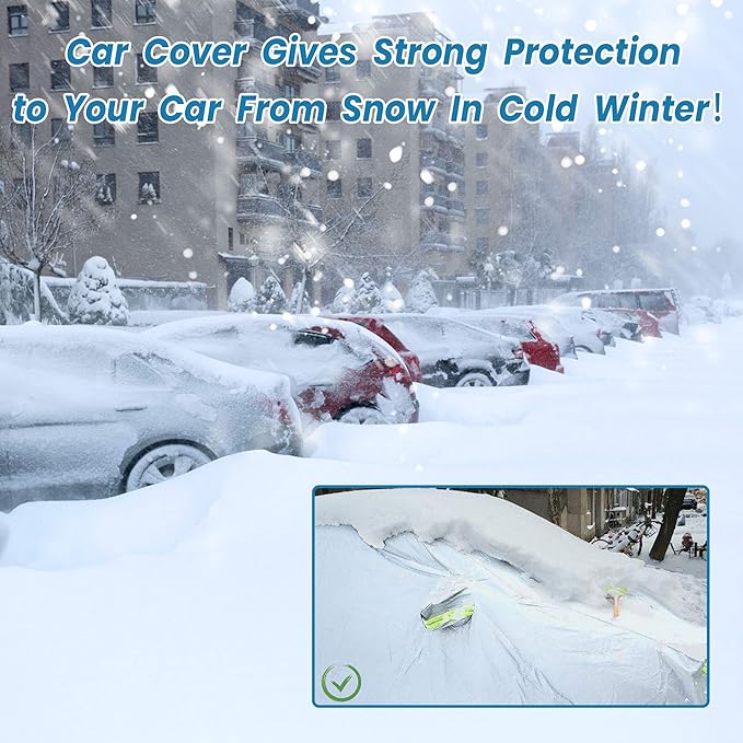 Car Cover Waterproof All Weather, GORDITA Full Exterior Covers with Mirror Pocket, Outdoor Car Cover UV Snow Rain Wind Dust All Weather Outdoor Protection Universal Fit SUV Length 189-204'' inch
