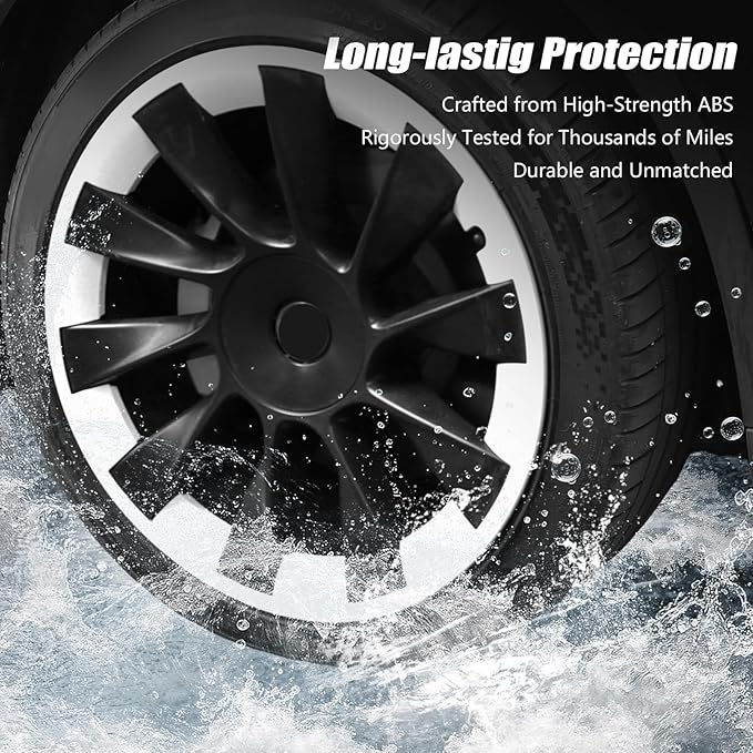 Wheel Rim Protect for Tesla Model Y 20" (2020-2024), Easy-Install Hubcaps Wheel Cover, Scratch-Resistant Car Tire Trim Rings, Stylish Design for Induction Wheels, Peal White 4Pcs Model Y Accessories