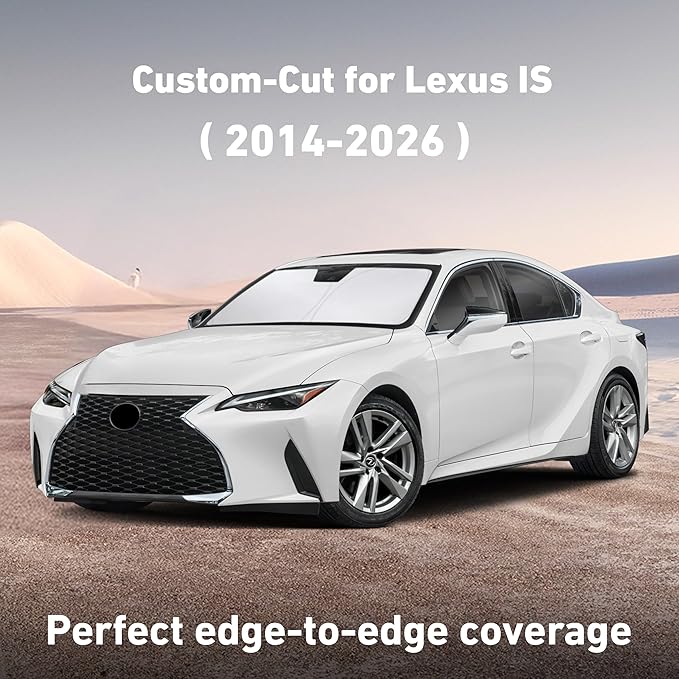 EcoNour Windshield Sunshade Compatible for Lexus is 300, is 350, is 500, is 250, is 200t 2014-2024 2025 2026, Sun Visor for Front Window Sun Shade Cover, UV Heat Protector, Car Accessories