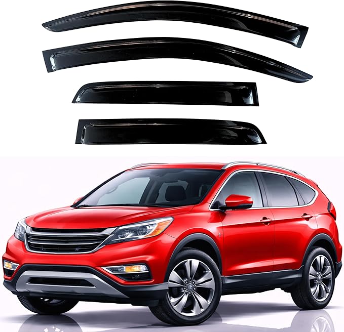 KPY Rain Guards Fit for 2012-2016 Honda CRV, Out-Channel Window Visors Vent Wind Deflectors 4PC, Car Accessories for 12-16 CR-V