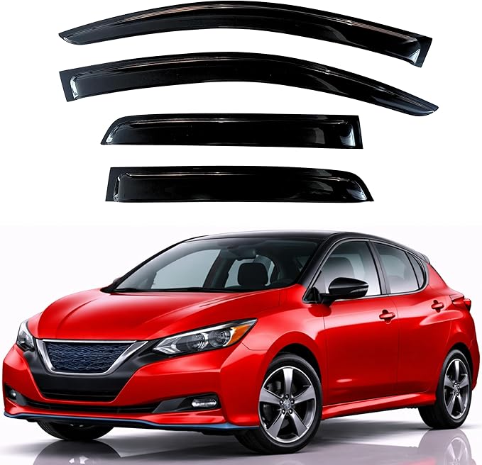 KPY Rain Guards Fit for 2018-2025 Nissan Leaf, Out-Channel Window Visors Vent Wind Deflectors 4PC, Car Accessories for 18-25 Leaf